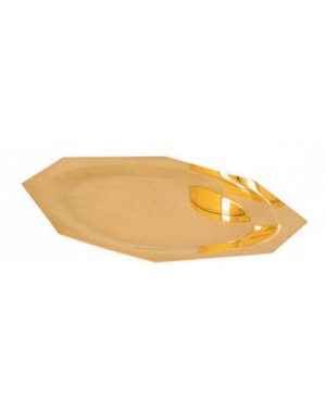 BANDEJA PARA COMUNHÃO 27CM DE ALTURA OCTAVADA DOURADA