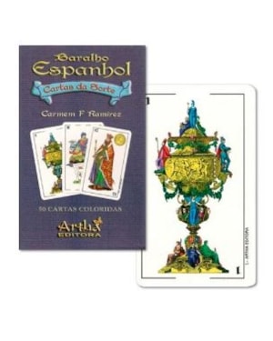 BARALHO ESPANHOL - 50 CARTAS COLORIDAS - COM MANUAL EXPLICATIVO
