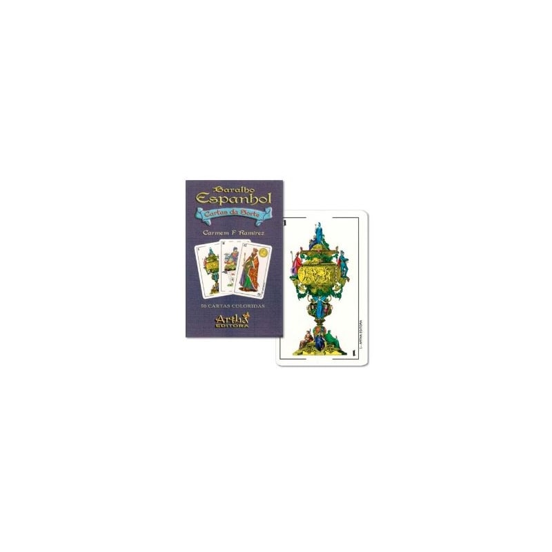 BARALHO ESPANHOL - 50 CARTAS COLORIDAS - COM MANUAL EXPLICATIVO