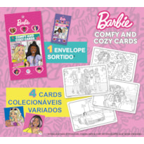 BARBIE - COMFY AND COZY 4 CARDS PARA COLORIR E COLECIONAR