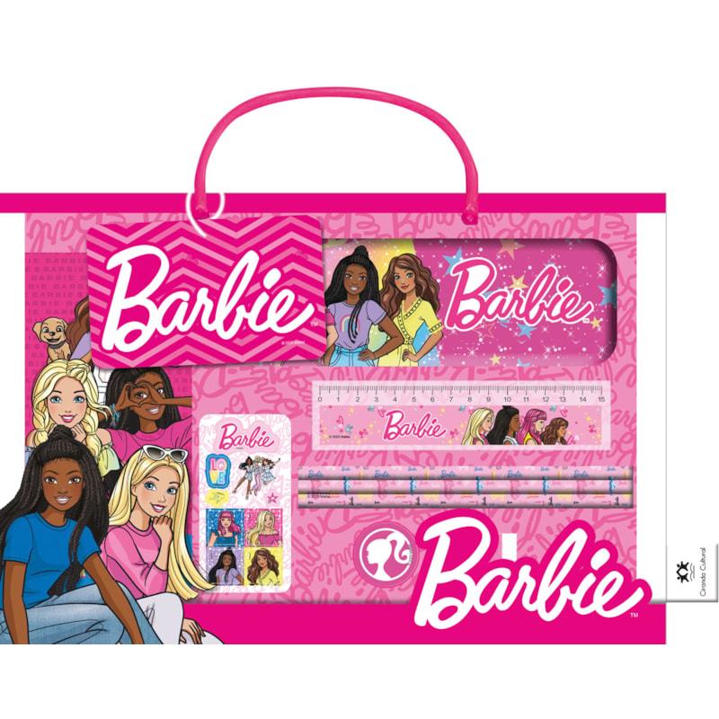 Barbie - Livro maleta divertida com lápis e cartela de adesivos