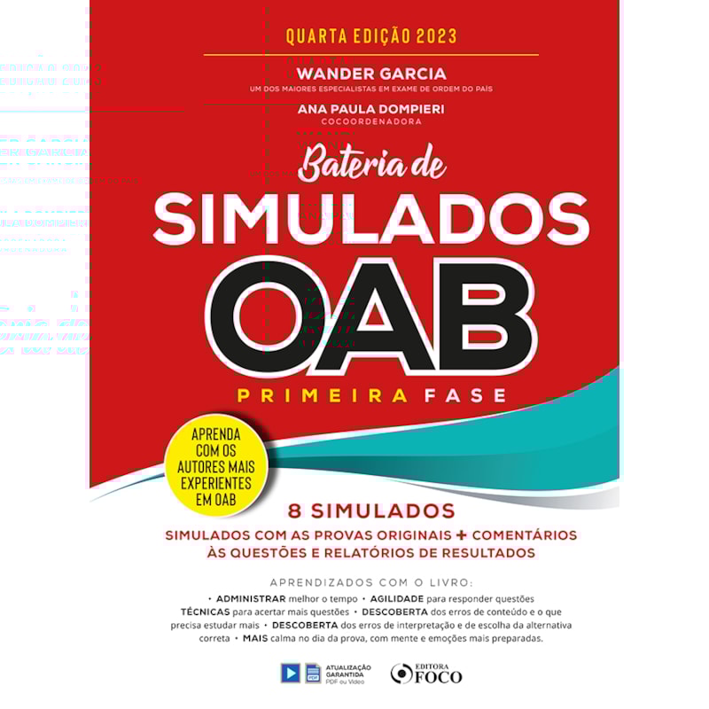 BATERIA DE SIMULADOS OAB 1ª FASE - 4ª ED - 2023