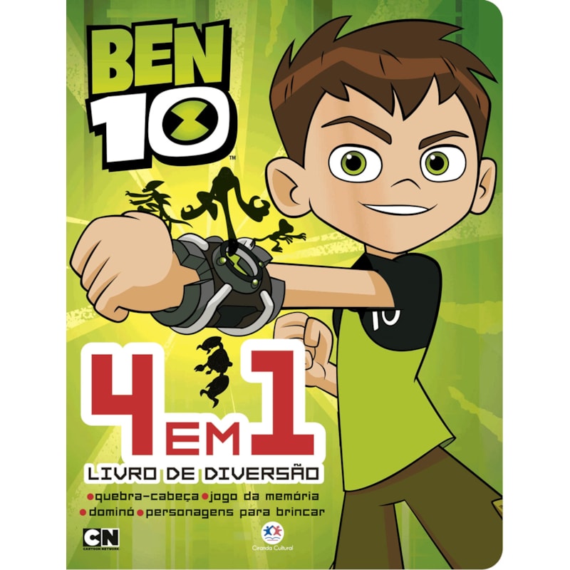BEN 10 - 4 EM 1 - LIVRO DE DIVERSÃO