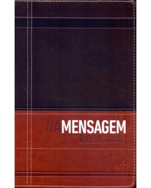 Bíblia a mensagem - capa luxo marrom e café beira dourada