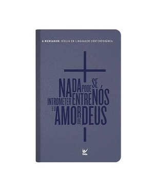 Biblia a mensagem capa luxo pu romanos 8.39 (azul)