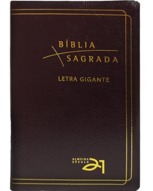 Bíblia a21 letra gigante luxo - couro bonded bordô