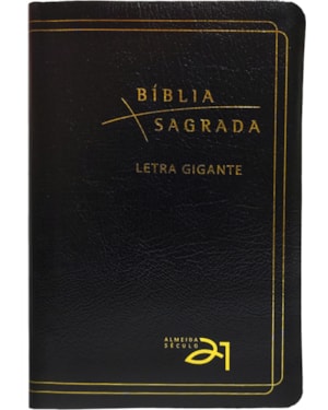 Bíblia a21 letra gigante luxo - couro bonded preta