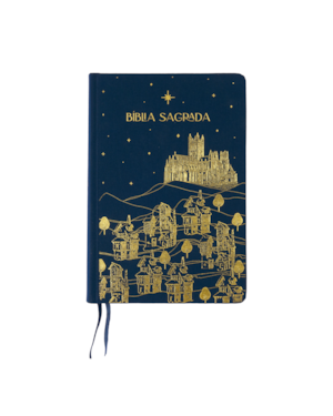 BÍBLIA A21 THE PURPOSE BOOK, LETRA TRADICIONAL, COM ESPAÇO PARA ANOTAÇÃO, CAPA DURA COM TECIDO AZUL NOVO REINO