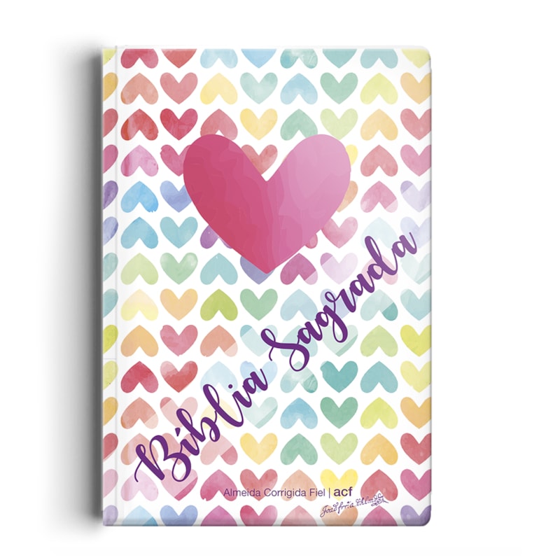 BÍBLIA ACF - CAPA SEMI LUXO CORAÇÃO COLOR
