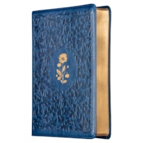 BÍBLIA ACF COM ESPAÇO PARA ANOTAÇÕES, COURO-SOFT AZUL COM FLORES EM BAIXO RELEVO, LEITURA PERFEITA