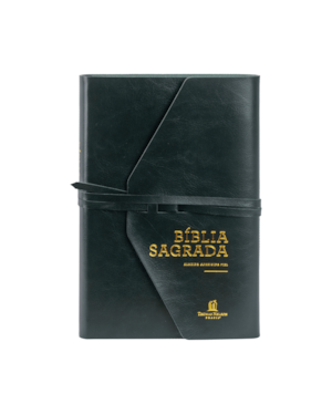 BÍBLIA ACF, LETRA GRANDE, FONTE LEITURA PERFEITA, CAPA LUXO ARTESANAL COM FECHAMENTO EM TIRA VERDE