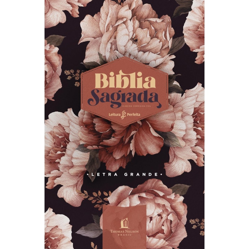BÍBLIA ACF PEÔNIAS ROSADAS, LETRA GRANDE, CAPA DURA, LEITURA PERFEITA