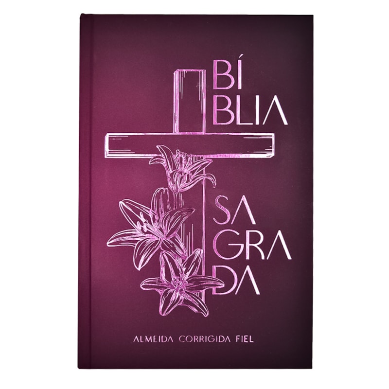 BÍBLIA ACF, SOFT TOUCH, CAPA DURA, CRUZ FLORAL, LEITURA PERFEITA