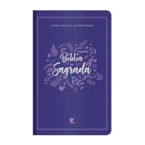 Biblia AEC - Letra Gigante - Roxo Folhas