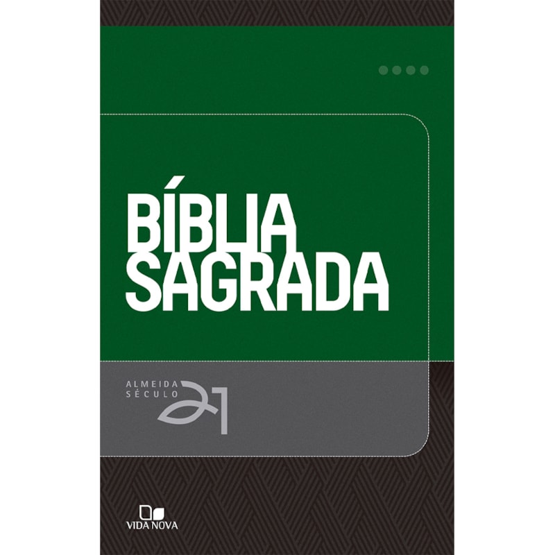 Bíblia Almeida Século 21 brochura - verde e cinza c/ referências cruzadas
