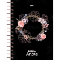 Bíblia anote - Flores preta: Bíblia com espaço de anotação