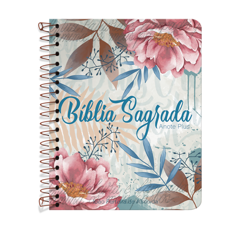 BÍBLIA ANOTE PLUS ESPIRAL - FLORES E LETRAS - ANOTE SUAS EMOÇÕES