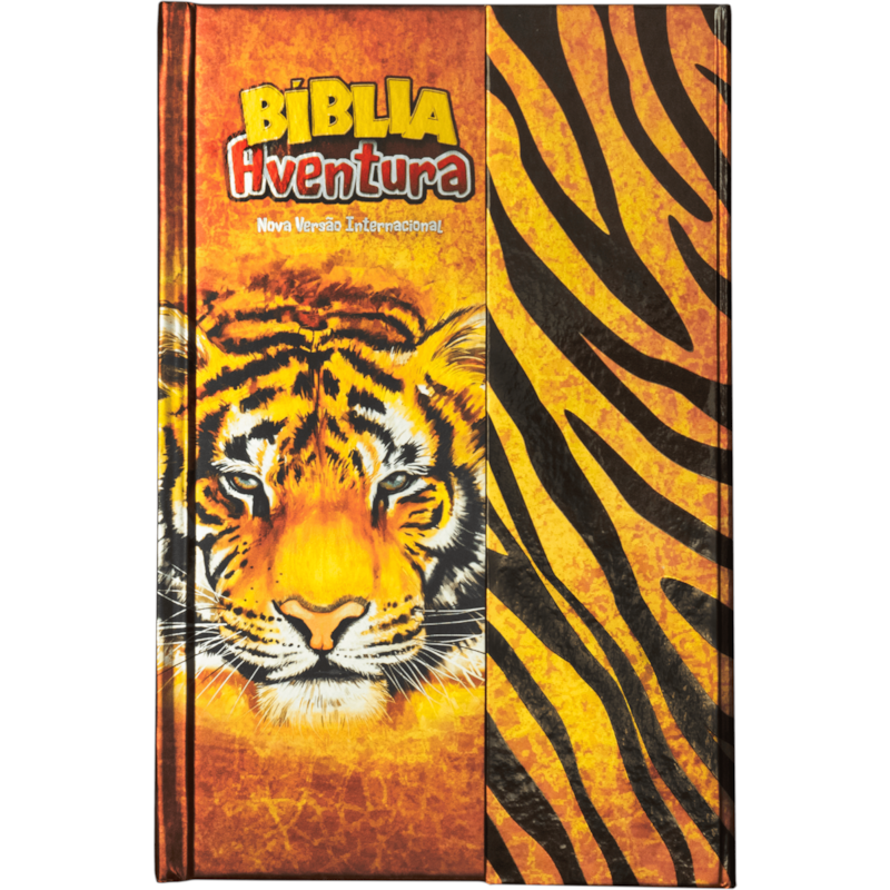 BÍBLIA AVENTURA PARA CRIANÇAS NVI, CAPA DURA COM FECHAMENTO EM ÍMÃ, TIGRE, LEITURA PERFEITA