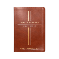 BÍBLIA BILÍNGUE ACF/KJV, PORTUGUÊS/INGLÊS, CAPA LUXO MARROM, LEITURA PERFEITA: BÍBLIA KING JAMES VERSION E ALMEIDA CORRIGIDA FIEL
