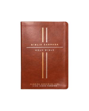 BÍBLIA BILÍNGUE ACF/KJV, PORTUGUÊS/INGLÊS, CAPA LUXO MARROM, LEITURA PERFEITA: BÍBLIA KING JAMES VERSION E ALMEIDA CORRIGIDA FIEL