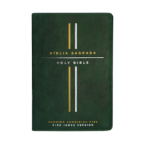 BÍBLIA BILÍNGUE ACF/KJV, PORTUGUÊS/INGLÊS, CAPA LUXO VERDE, LEITURA PERFEITA