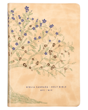 BÍBLIA BILÍNGUE NVI E NIV (PORTUGUÊS E INGLÊS), LETRA TRADICIONAL, FONTE LEITURA PERFEITA, CAPA LUXO BEGE