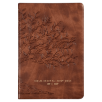 BÍBLIA BILÍNGUE NVI/NIV, PORTUGUÊS/INGLÊS, CAPA LUXO CARAMELO, LEITURA PERFEITA