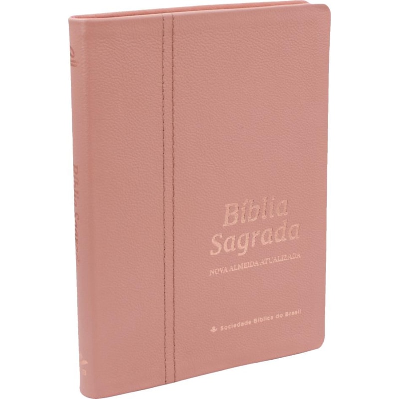 BÍBLIA COLORS SLIM NAA, LETRA REGULAR, CAPA COURO LEGÍTIMO ROSA: NOVA ALMEIDA ATUALIZADA (NAA)