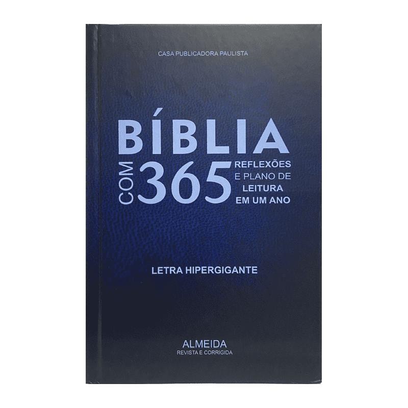 BÍBLIA COM 365 REFLEXÕES E PLANO DE LEITURA EM UM ANO CAPA AZUL