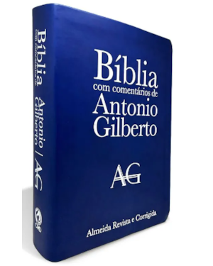 BIBLIA COM COMENTARIOS DE ANTONIO GILBERTO GRANDE LUXO AZUL