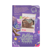 BÍBLIA DA GAROTA CRISTÃ NTLH, CAPA DURA ROXA, COLAGEM