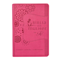 BÍBLIA DA MULHER DE FÉ, NVI, COURO SOFT, ROSA