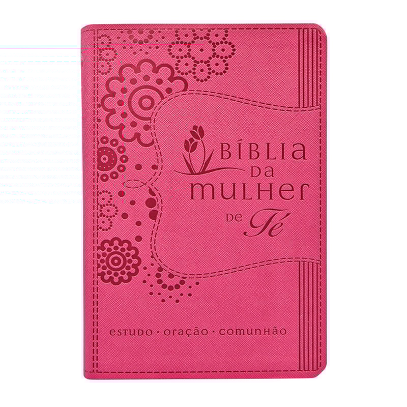 BÍBLIA DA MULHER DE FÉ, NVI, COURO SOFT, ROSA