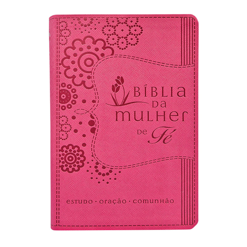 BÍBLIA DA MULHER DE FÉ NVI, LETRA TRADICIONAL, COM DEVOCIONAIS DE SHEILA WALSH, CAPA LUXO ROSA