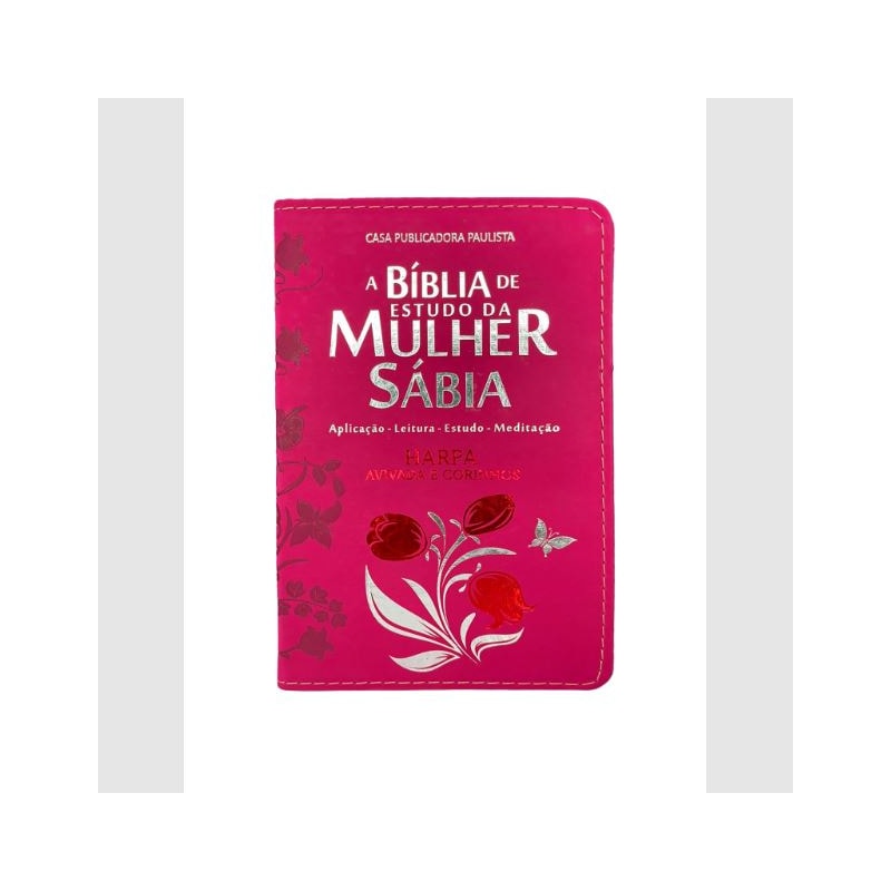 BÍBLIA DA MULHER SÁBIA COM HARPA - MOD 01 TULIPA PINK