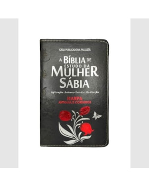 BÍBLIA DA MULHER SÁBIA COM HARPA - MOD 01 TULIPA PRETA