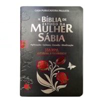 BÍBLIA DA MULHER SÁBIA FULL COLOR C/ HARPA - TULIPA PRETA