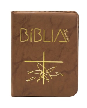 BÍBLIA DE APARECIDA - BOLSO ZÍPER FLEXÍVEL MARROM