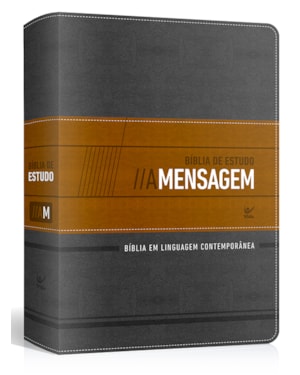 Bíblia de Estudo A Mensagem - Capa Luxo - Grafite e bege
