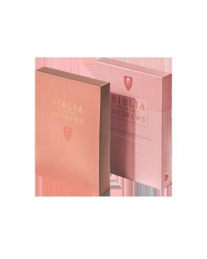BIBLIA DE ESTUDO ANDREWS - NAA CAPA COURO ROSA