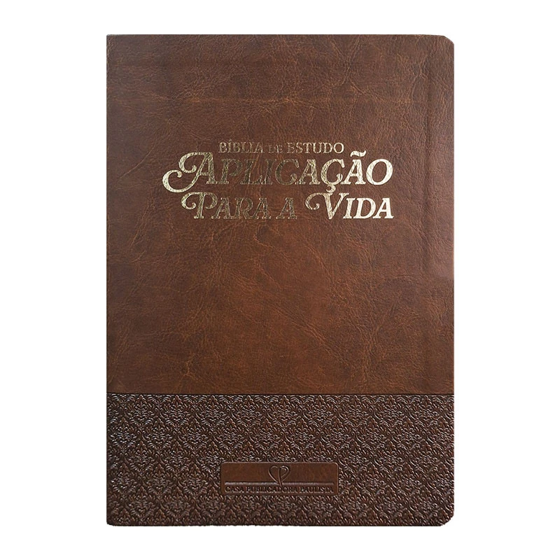 BÍBLIA DE ESTUDO APLICAÇÃO PARA VIDA CAPA PU LUXO - MARROM