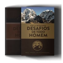 BÍBLIA DE ESTUDO DESAFIOS DE TODO HOMEM NVT, LETRA REGULAR, CAPA LUXO COURO SINTÉTICO MARROM: CAPA MARROM