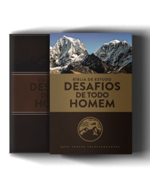 BÍBLIA DE ESTUDO DESAFIOS DE TODO HOMEM NVT, LETRA REGULAR, CAPA LUXO COURO SINTÉTICO MARROM: CAPA MARROM