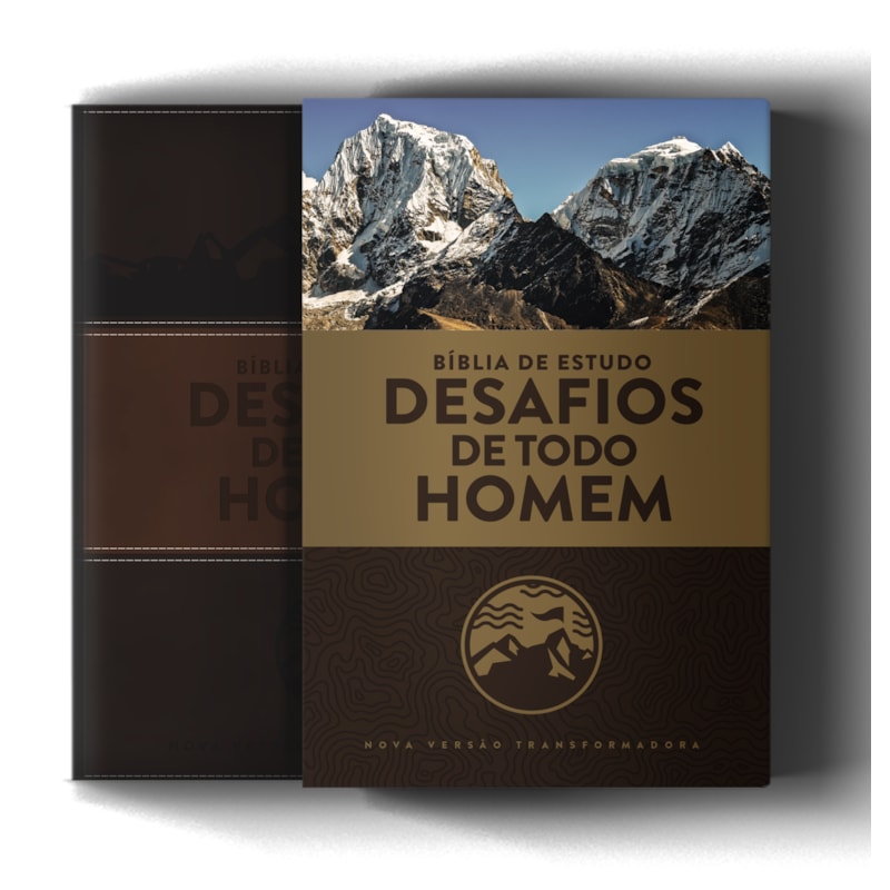 BÍBLIA DE ESTUDO DESAFIOS DE TODO HOMEM NVT, LETRA REGULAR, CAPA LUXO COURO SINTÉTICO MARROM: CAPA MARROM