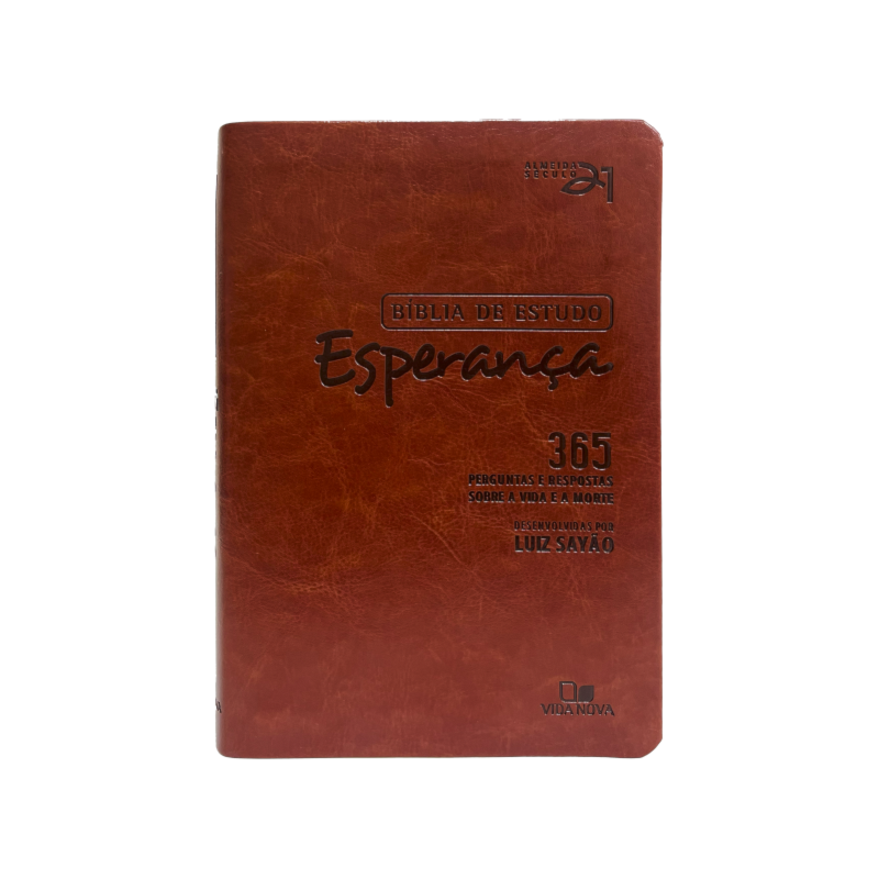 Bíblia de estudo Esperança - Capa Couro Simulado: 365 perguntas e respostas sobre a vida e a morte