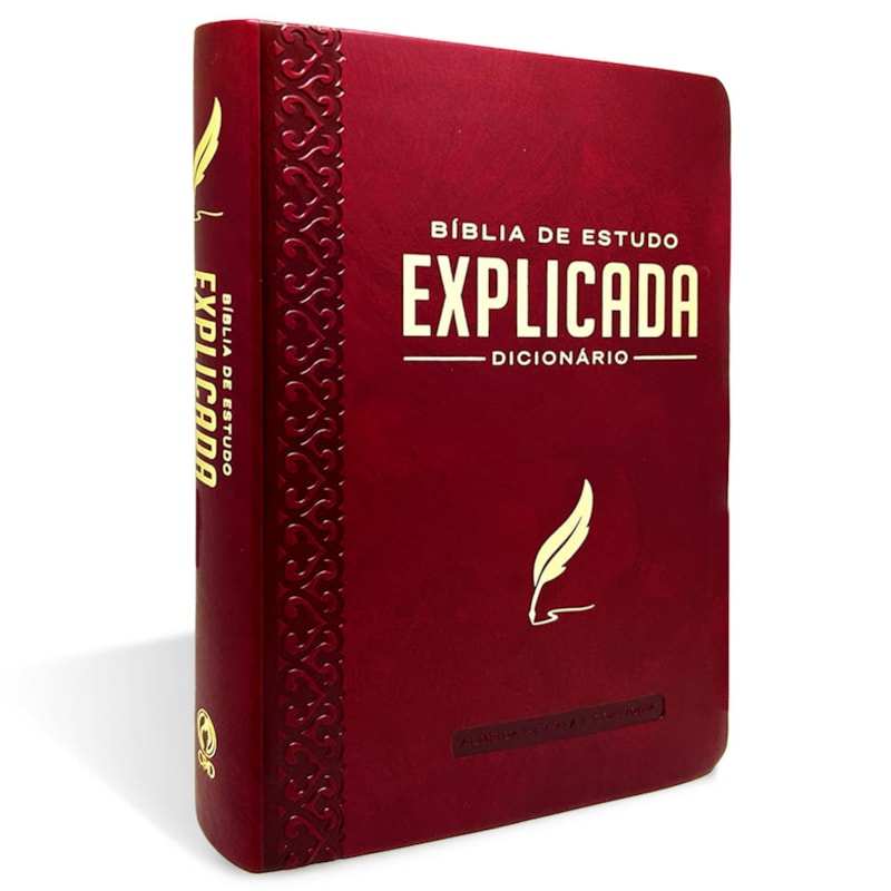 BÍBLIA DE ESTUDO EXPLICADA MÉDIA LUXO VINHO