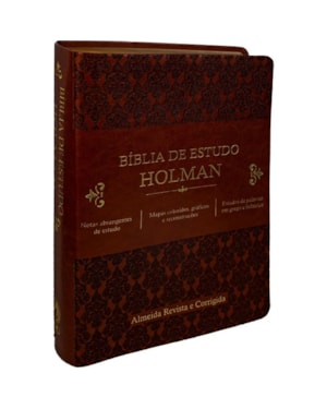 BÍBLIA DE ESTUDO HOLMAN - COURO SINTÉTICO MARROM: ALMEIDA REVISTA E CORRIGIDA (ARC)