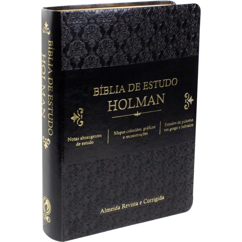 BÍBLIA DE ESTUDO HOLMAN - COURO SINTÉTICO PRETO: ALMEIDA REVISTA E CORRIGIDA (ARC)