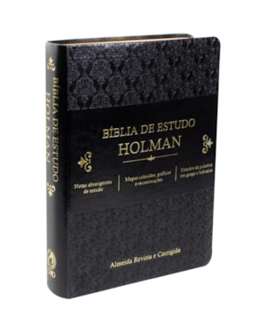 BÍBLIA DE ESTUDO HOLMAN - COURO SINTÉTICO PRETO: ALMEIDA REVISTA E CORRIGIDA (ARC)