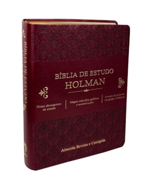 BÍBLIA DE ESTUDO HOLMAN - COURO SINTÉTICO VINHO: ALMEIDA REVISTA E CORRIGIDA (ARC)